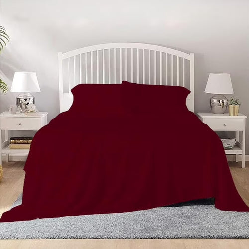 800 Thread Count 100% Egyptian Cotton Sheet Set, 4 Pc Set, Sateen Weave,Soft Luxury Bedding, Fits Upto 15" Inch Deep Pocket (Burgundy Solid, Full Size)